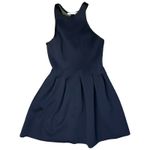 Alexander Wang  Navy Blue Black Pleated Neoprene Scuba Mini Racerback Dress sz S Photo 10
