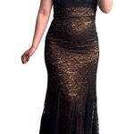 Badgley Mischka Vintage 80s Black Lace Rhinestone Formal Gown Prom Homecoming Photo 0