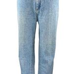 Lee  Women's Blue Light Wash Baggy High Rise Straight Denim Jeans Size 16 Petite Photo 0