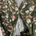 Forever 21  | Hunter Green Floral Long Sleeve V-Neck Romper | Medium Photo 4