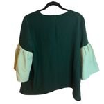 Tuckernuck Avon Lane  Green Colorblock Harper Bell Sleeve Blouse Photo 1