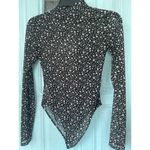 Forever 21  black floral sheer Mock neck bodysuit Size Small Photo 5