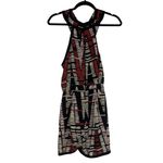 BCBGMAXAZRIA  Womens Abstract Chevron Print Sleeveless Halter Style Romper Size S Photo 2