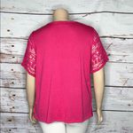 Alfred Dunner Woman NWT Size 1X Pink Crochet Lace Embellished Sweater Top Photo 2