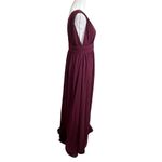 Lulus Heavenly Hues Women Burgundy Maxi Dress Bridesmaids Wedding Formal Size M Photo 2