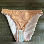 J.Crew NWT Ribbed high-rise cheeky bikini bottom style BE808 Baby Pink Size M Photo 2