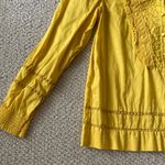 J.Crew  Embroidered Blouse Frilled Ruffled Shirt Tunic Yellow Size 2 Like NEW Photo 7
