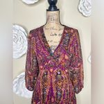 Jessica Simpson Brown & Purple Floral Size 6 High Low Dress Photo 3