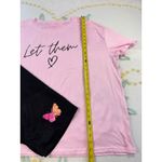 SheIn  Curve Pink‎ "Let Them" Graphic Tee & Black Butterfly Biker Shorts Set 3XL Photo 2