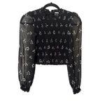 Aritzia Wilfred Tempest Smocked Chiffon Blouse Sz XS Photo 3