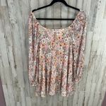Altar'd State Olivia Long Sleeve Mesh Mini Dress in Blush Rust Floral Size Small Photo 4