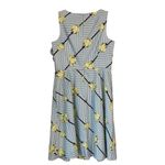 Talbots D2 Floral Stretch Dress Size 2 Blue White Butter Yellow Photo 1