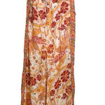 Free People  60s Inspired Carmen Flared Off Shoulder‎ Gold Floral Jumpsuit S Boho Photo 0