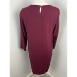 Amanda Uprichard  Burgundy Maroon Faux Leather Long Sleeve Dress Medium Photo 7