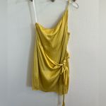 Lovers + Friends NWT  Karen Mini Dress Yellow Gold Satin Wrap Dress Small Revolve Photo 5