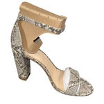 Kenneth Cole Women Grey New Milena 100 Snake Print Sandal Block Heels Sz US 7.5 Photo 0