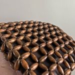 Vintage Wooden Bead Crossbody Bag Boho Brown Woven Shoulder Purse Handmade Photo 2