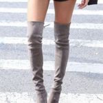 Attention Over the Knee Suede Block Heel Boots in Gray- Size 9 Photo 0