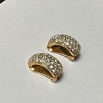 Roman Signed Rhinestone Gold Tone Clip On Earrings Photo 3