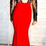 Windsor Black Red Lace Goth Maxi Dress S Photo 4