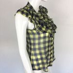 Zoa  New York Plaid Ruffle Blouse Small Sleeveless Cottagecore Chic Photo 2