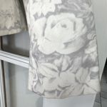 Spiegel  Cream & Gray Watercolor Floral Rose Cotton Jacket Blazer Plus Size 16W Photo 8