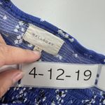 MELLODAY  Shirt Womens‎ Large Blue White Floral Puff Sleeve Smocked Blouse Top Photo 2