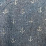 Express Chambray Anchor Print Romper | Size Small Blue Photo 5