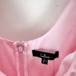 Lulus  Regal Cutie Pink Satin Square Neck Bubble Hem Mini Dress Party Large NWT Photo 6