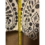 Lisa Marie Fernandez Printed V Neck Eyelet Crop Top Size 2 Black Cream Photo 6