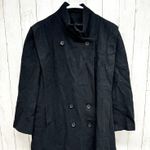 Vintage Projections Coat Women Black Peacoat Button Front Outdoor Winter Weather Size L Photo 0