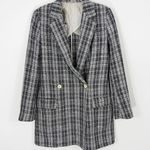 ZARA Plaid Double Breasted Tweed Blazer Small Photo 0