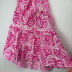 Cupshe Malina One Shoulder Ruffle Tiered Mini Dress Sz Small Pink Palm Tropical Photo 10