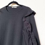 ZARA Cropped Ruffle Sleeve Raw Hem Top Size Small Photo 1