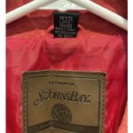 st. john's bay  Womens Petite Large Red Suede Leather Button Front Jacket Festival Photo 3