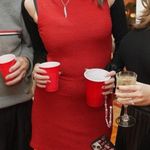 Reformation  Nataly Red Sparkle Mini Dress Photo 1