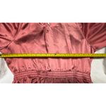 Michael Kors  Dusty Rose Satin Chain Neck Long Sleeve Smocked Waist Mini Dress XL Photo 4