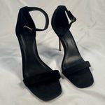 Reformation Black Kelly Stiletto Heel Sandal Ankle Strap Suede Formal Size 7.5 Photo 1