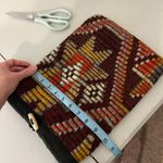 Indie Handmade Fabric Woven Weaved Southwestern Small Crossbody Bag Black Photo 11