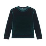 Maje Womens Green Torina Velvet Velour Crew Neck Pullover Sweatshirt Top Size S Photo 3