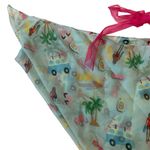 Unique Vintage  Blue Pink Retro Barbie Graphic Print Tulle Hair Scarf Photo 2