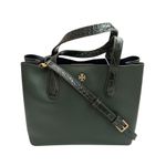 Tory Burch Pebbled Leather Jitney Green Blake Embossed Small Tote Crossbody Bag Photo 0