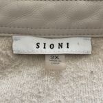 Sioni Faux Leather Trim Longline Button Down Cardigan Sweater, 2X Photo 4