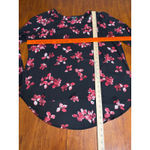 Roz & Ali  Women's XL Black Floral Cold Shoulder Long Sleeve Blouse Top X-Large Photo 4