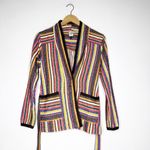 Anthropologie Akemi + Kin Mansoura Stripe Jacket Size XS Multicolor Belted Photo 3