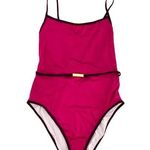 Diane Von Furstenberg  Sz Large Swimsuit Belted Cheeky One Piece Pink Barbiecore Photo 0