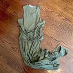 Anthropologie Olive Mini Ribbed Sleeveless Shark Bite Cummerbund Relaxed Dress M Photo 1