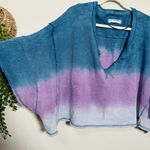 Free People NEW  After Midnight Washed Tee Blue Ombre Oversize Boho Y2K 90s Lg Photo 3