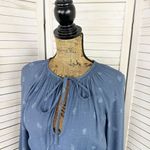 Urban Outfitters  Reese Midi Dress Paisley Tiered Smocked Blue Small Long Sleeve Photo 7