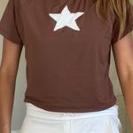 Brown and white ribbed reworked star shirt Photo 5